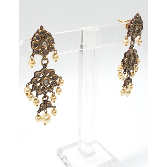 18KT Gold Kundan Polki Earring